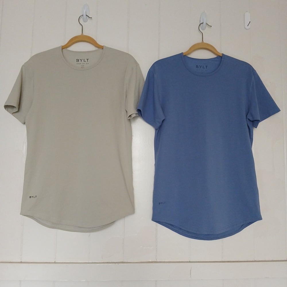 BYLT Basics Men's Athletic Shorts - Beige and Blue